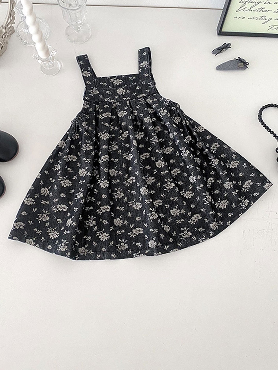 

LULU & SKY Floral Print Fit & Flare Dress, Black