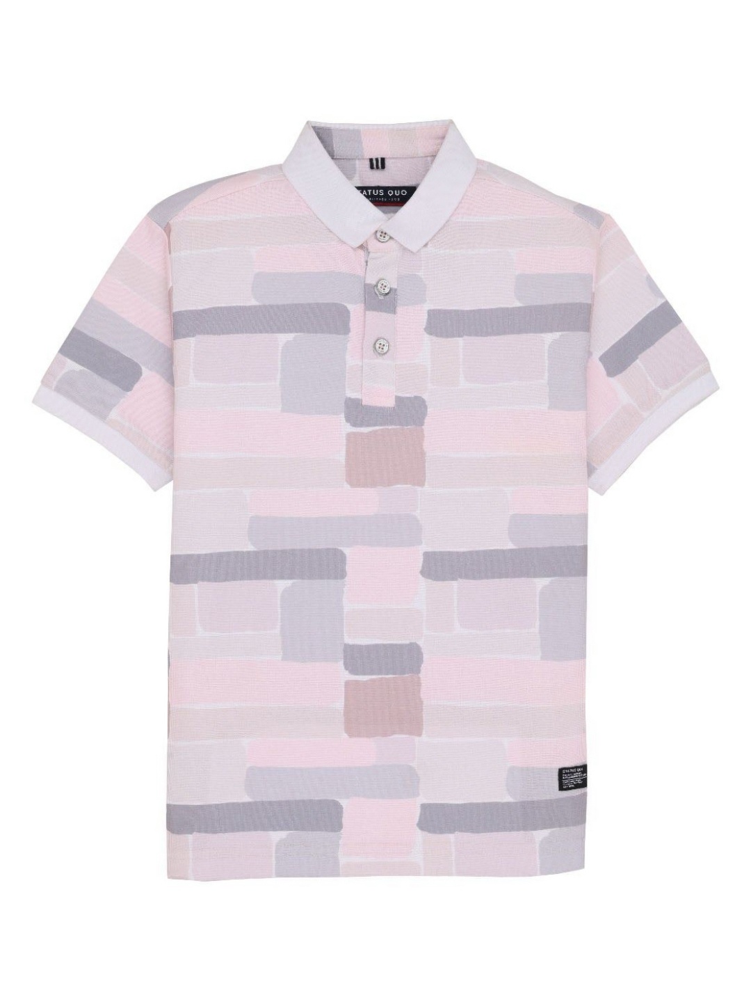 

Status Quo Boys Printed Polo Collar Pockets T-shirt, Pink