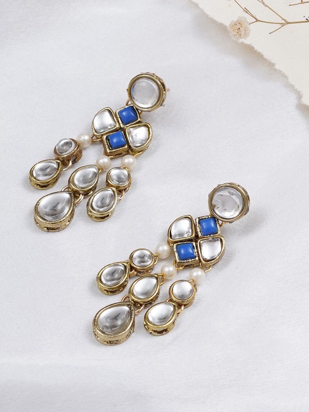 

BeAbhika Contemporary Drop Earrings, Blue