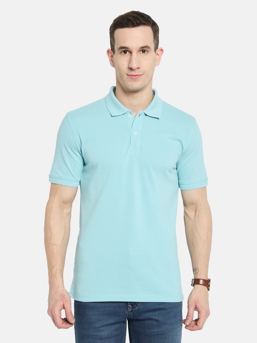 

Octave Men Polo Collar T-shirt, Blue