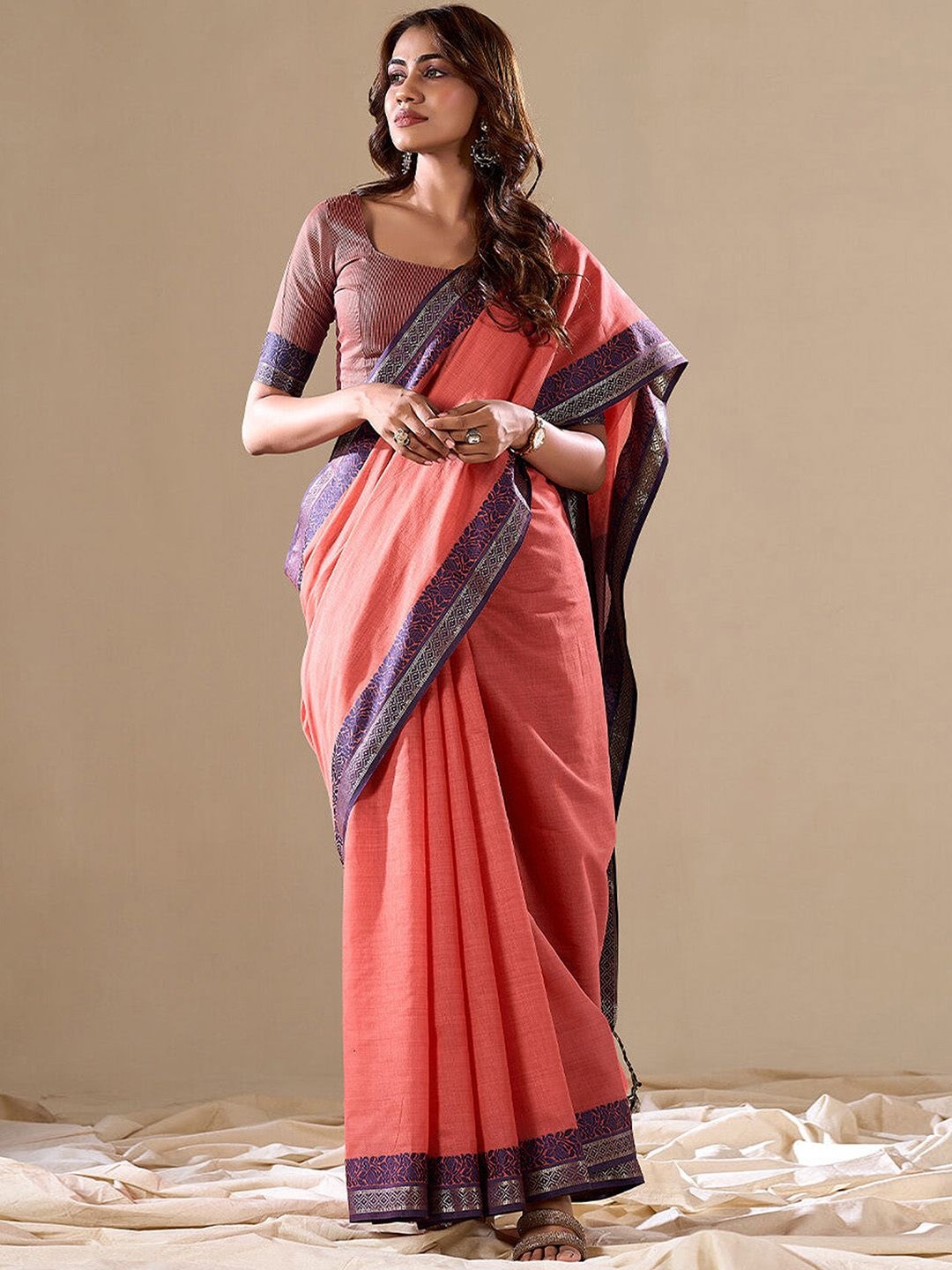 

Anouk Rustic Zari Uppada Saree, Rust