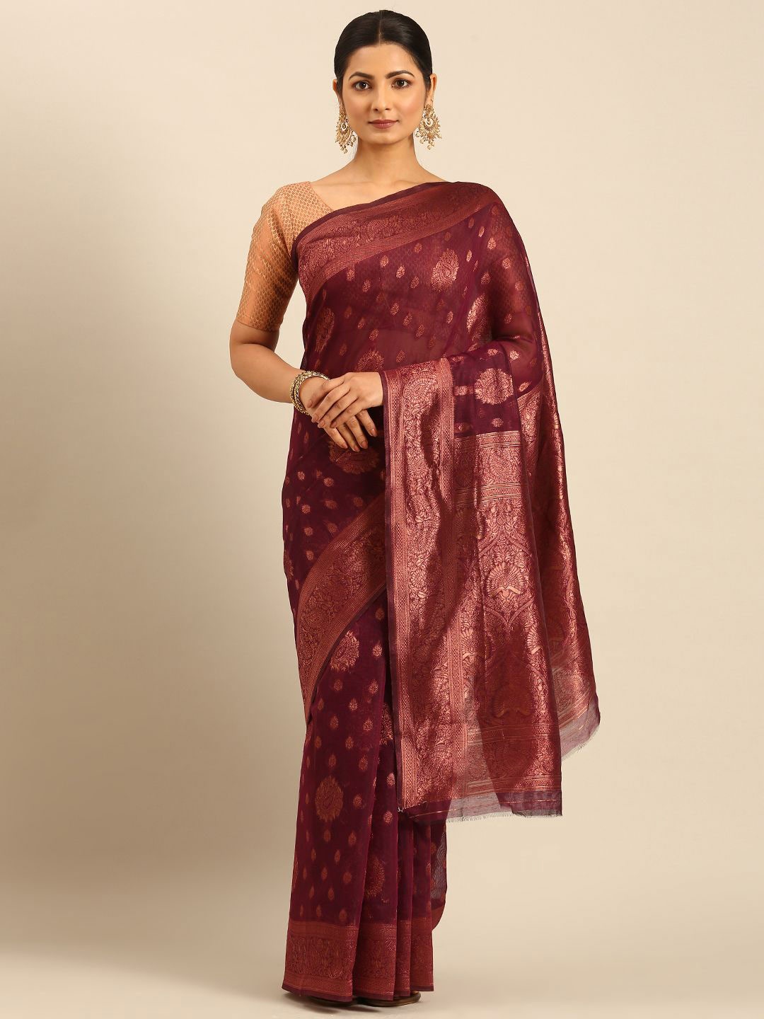

LeeliPeeri Designer Woven Design Zari Saree, Purple