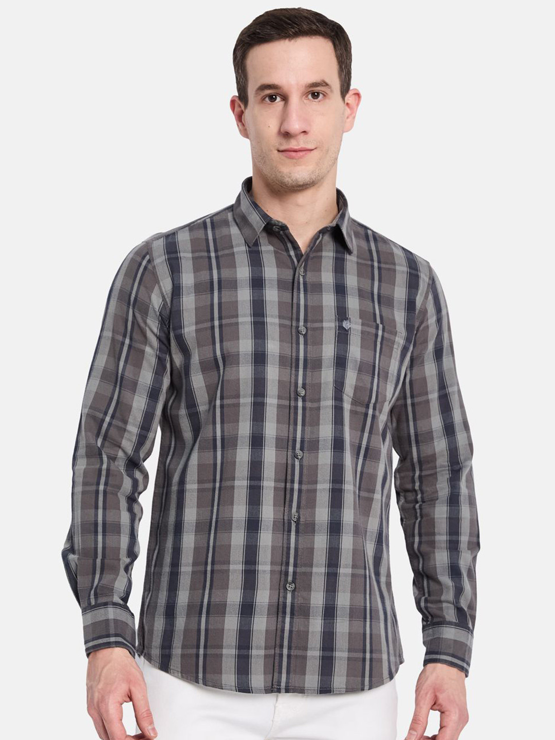 

METTLE Men Multi Stripes Opaque Striped Casual Shirt, Grey