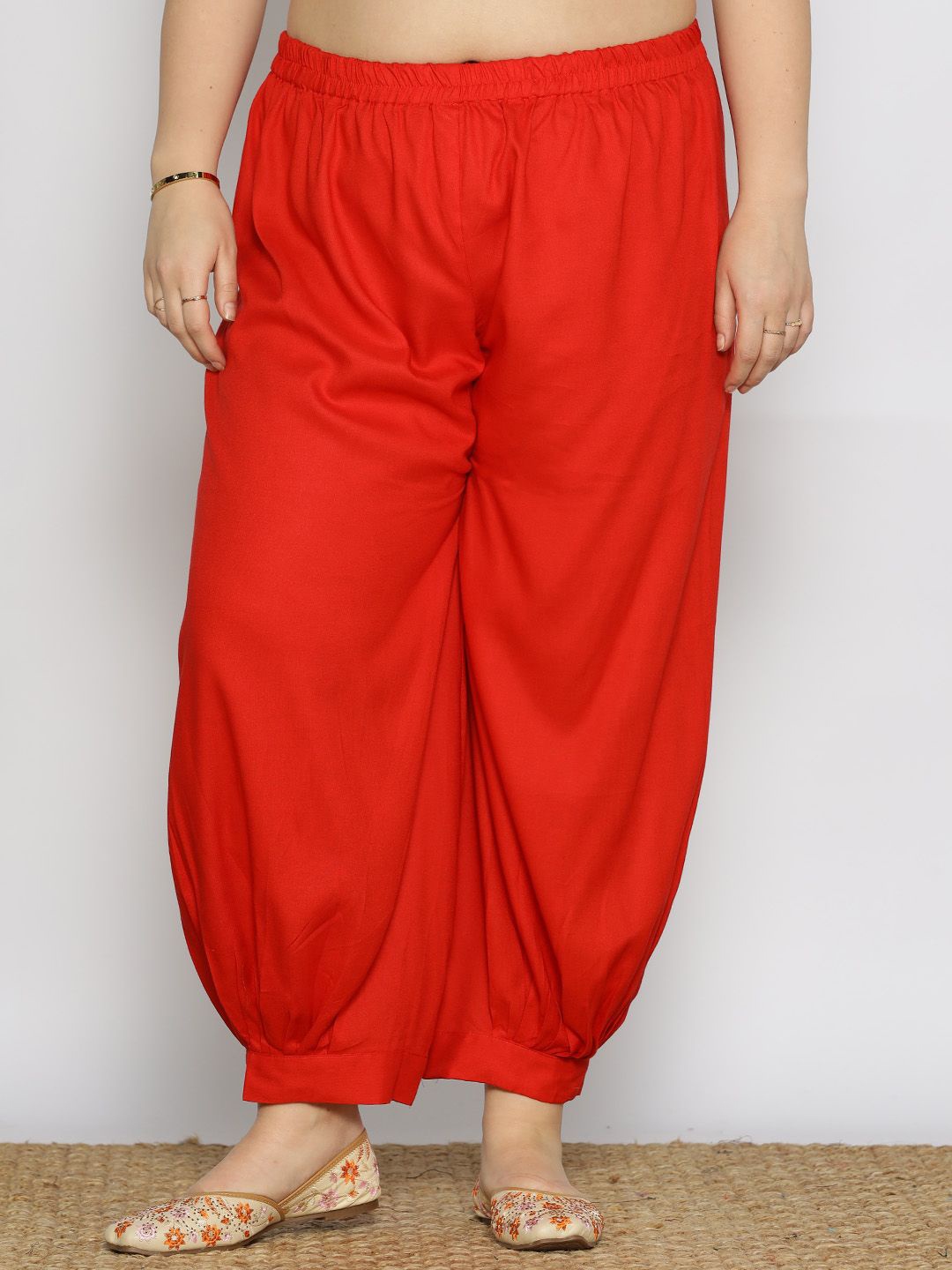 

LetsDressUp Women Loose Fit Viscose Rayon Salwar, Red