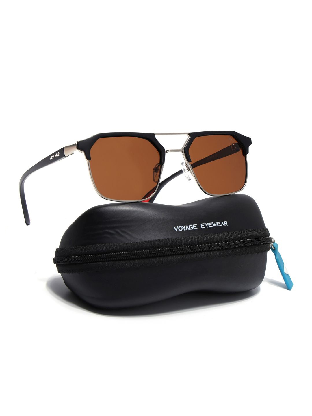 

Voyage Unisex Wayfarer Sunglasses with Polarised and UV Protected Lens, Brown