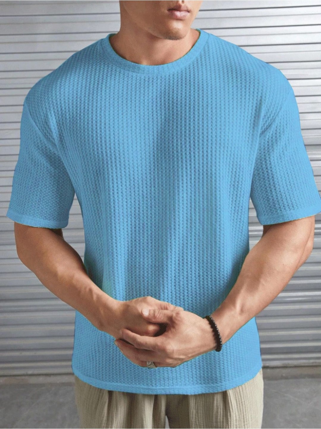 

R.ARHAN PREMIUM Men Pockets T-shirt, Turquoise blue