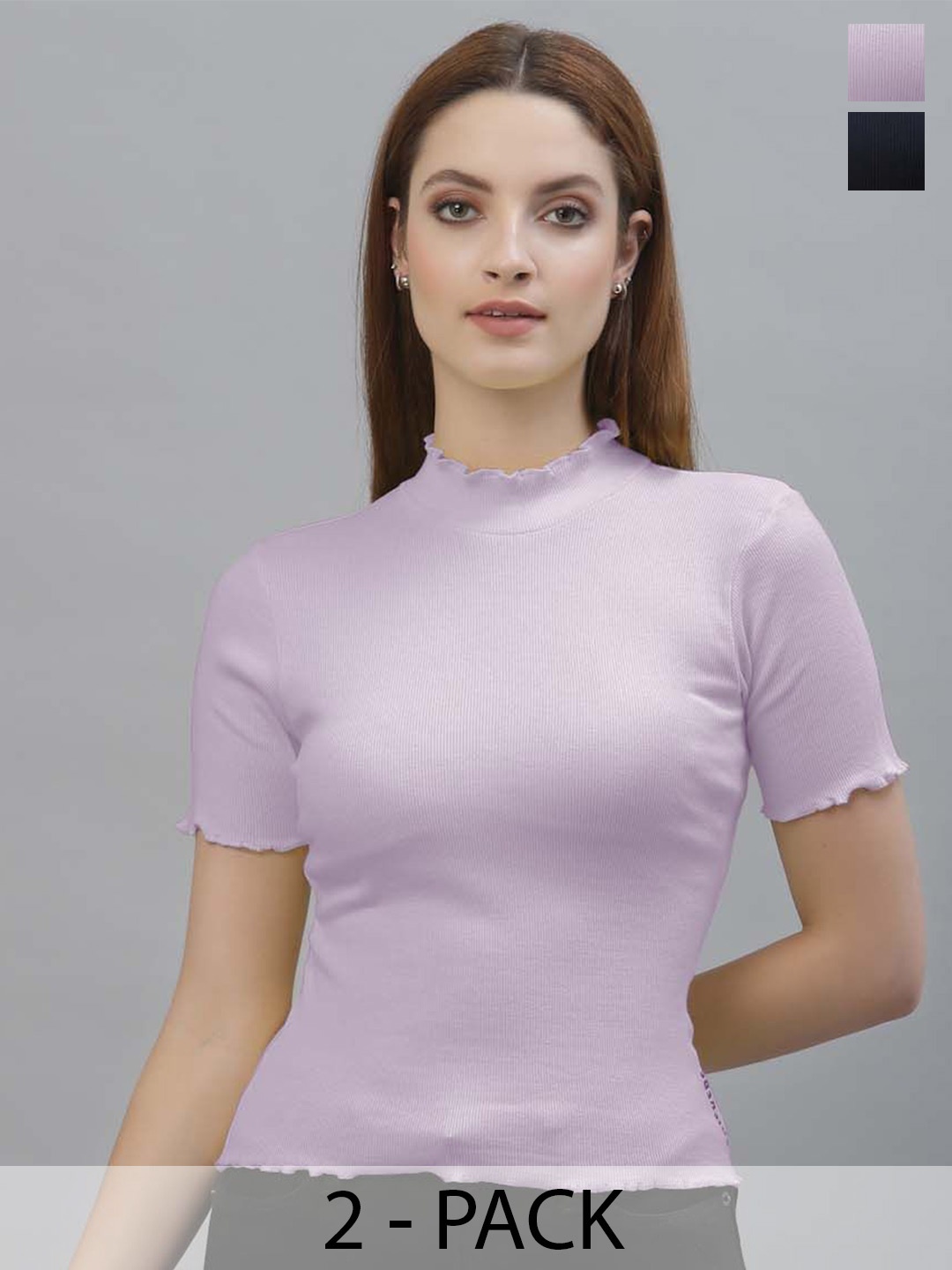 

Friskers Cotton Crop Top, Purple