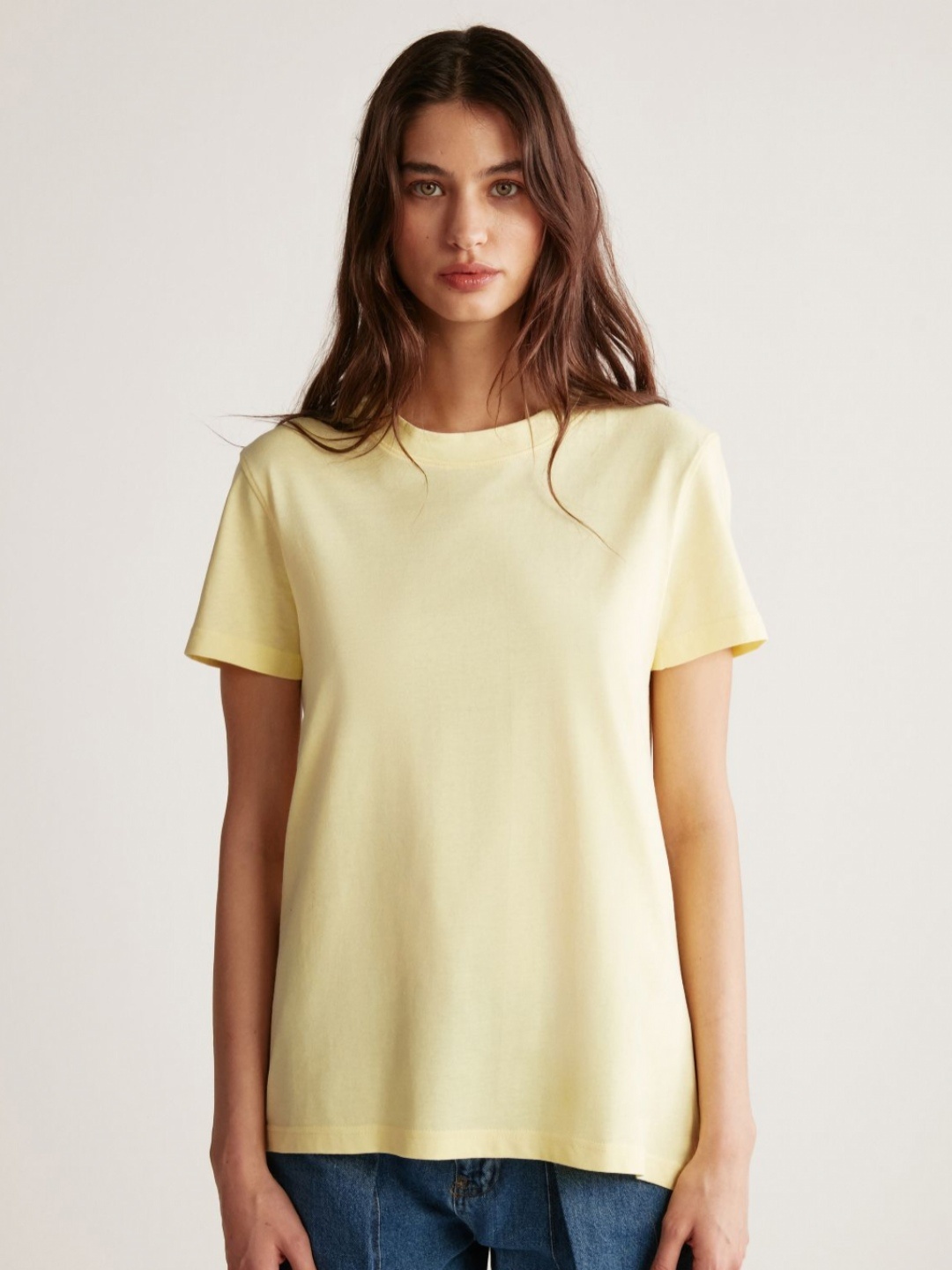 

GRIMELANGE Women V-Neck Pockets T-shirt, Na