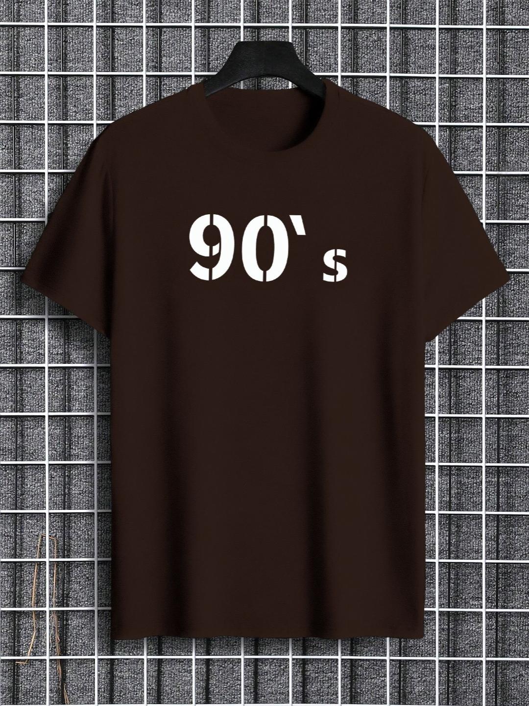

TOGS & TERRE Men Typography Printed Organic Cotton T-shirt, Brown