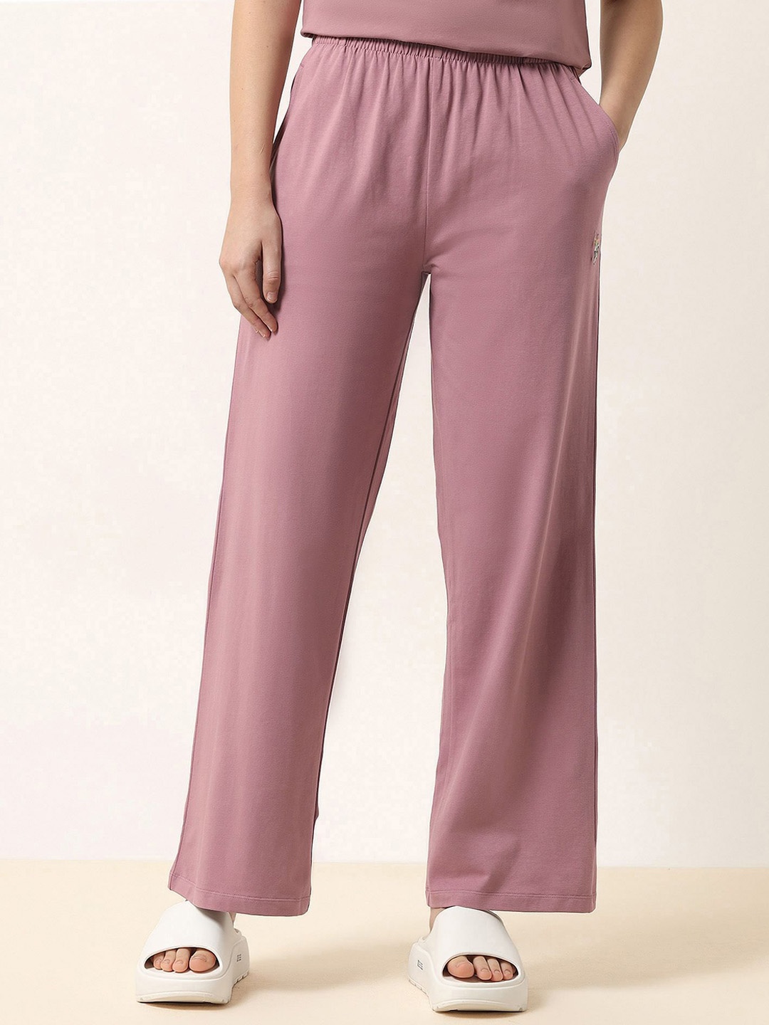 

U.S. Polo Assn. Women Women Flared High-Rise Trousers, Purple