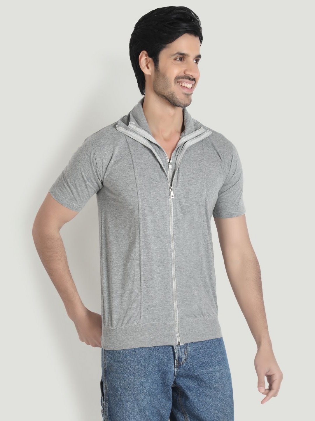 

Black Collection Men High Neck T-shirt, Grey