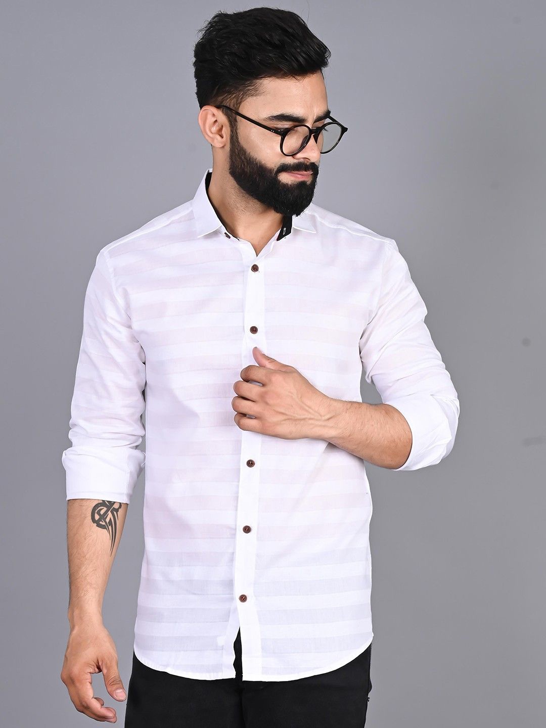 

PulseIQ Men Modern Opaque Casual Shirt, White