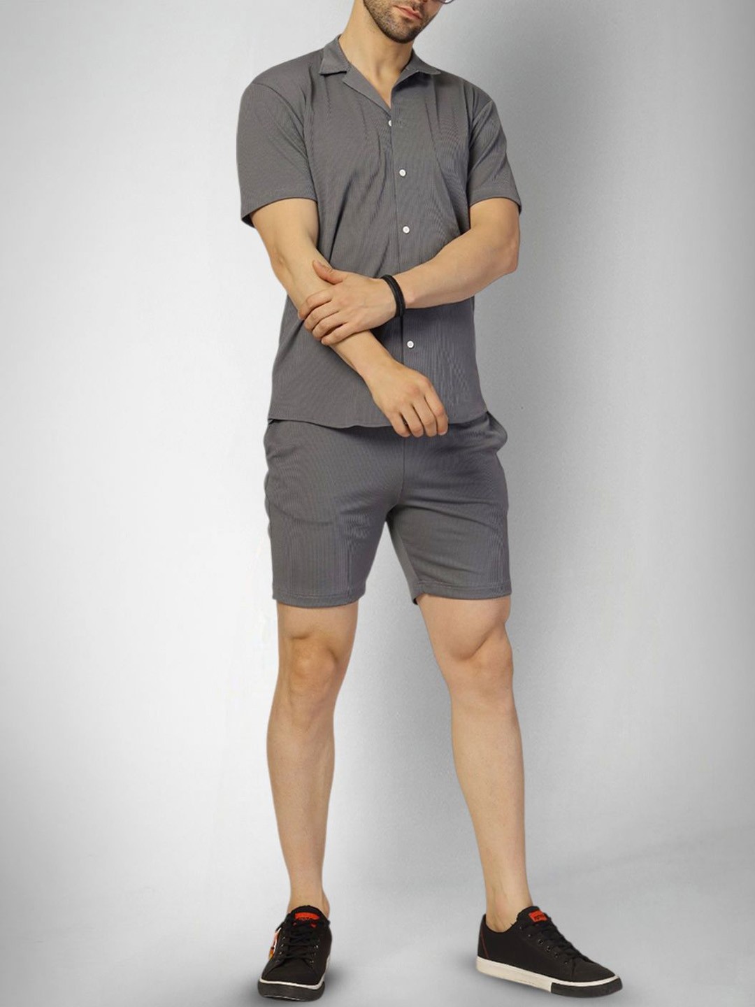 

SZN Shirt With Shorts Co-Ords, Grey