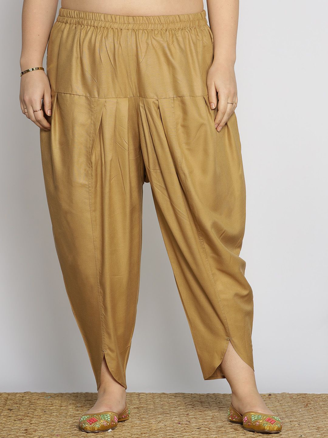 

LetsDressUp Women Loose Fit Viscose Rayon Salwar, Khaki