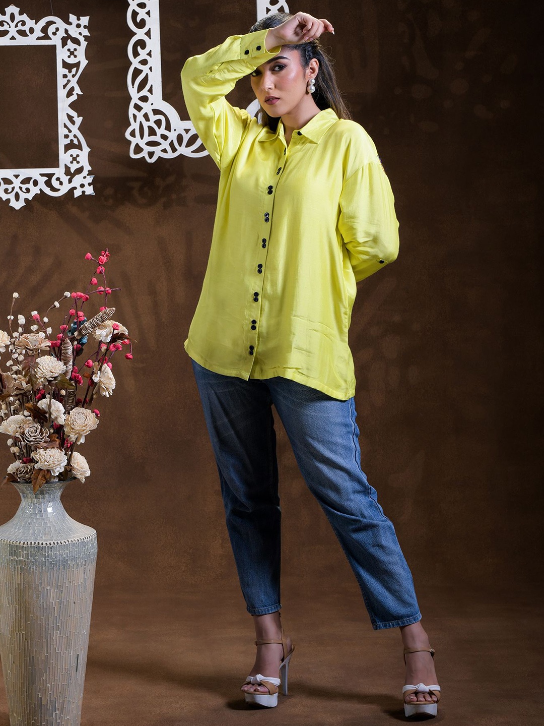 

Phulkari Forever Embroidered Top, Green