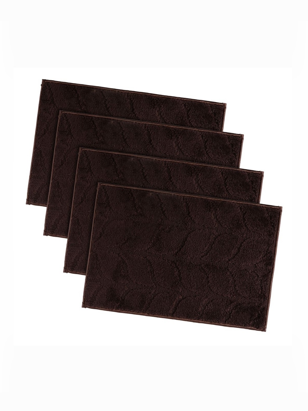 

Aura 4-Pcs Brown Self-Designed Anti Skid Doormats
