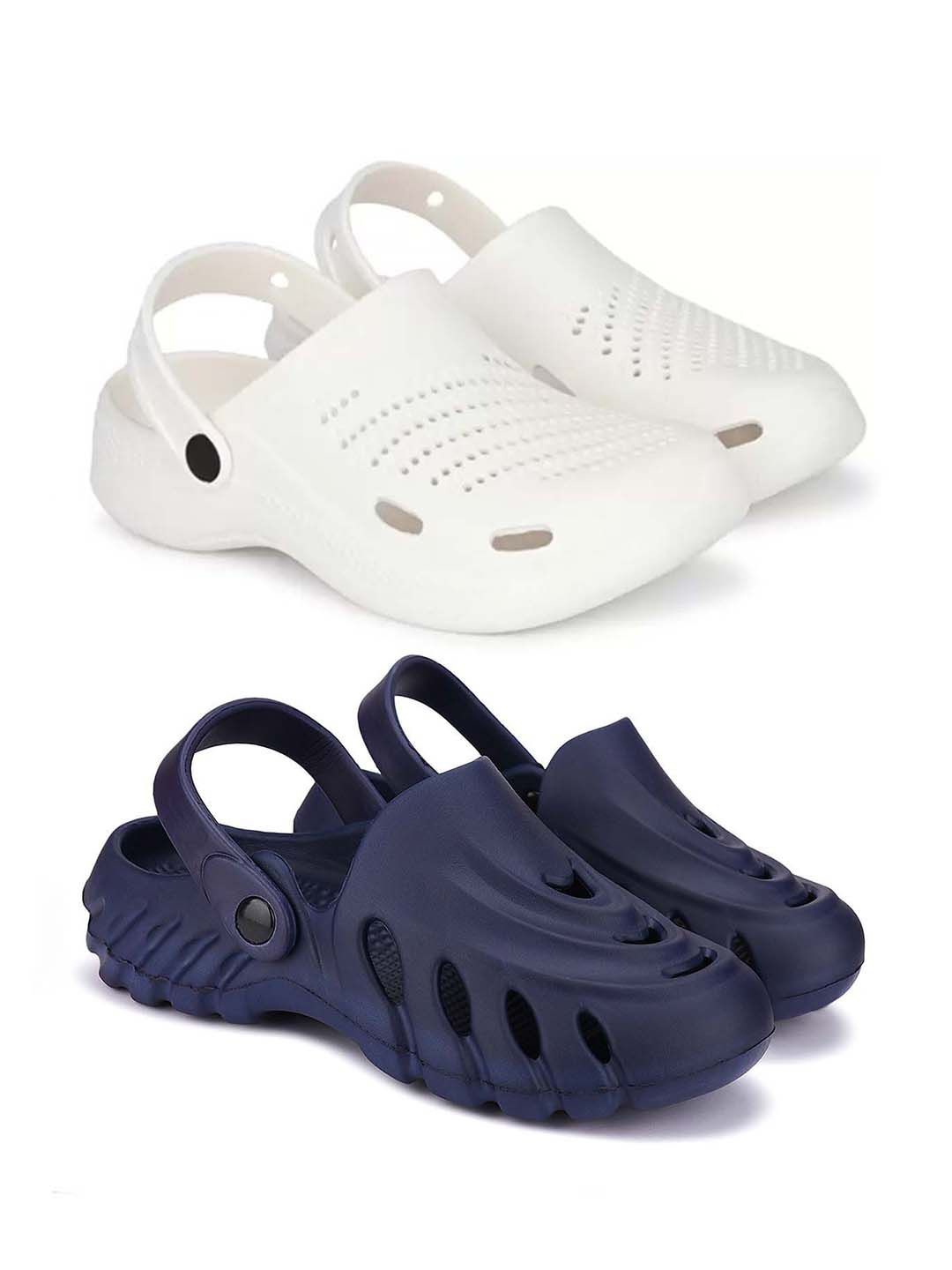 

BERSACHE Men Clogs, White