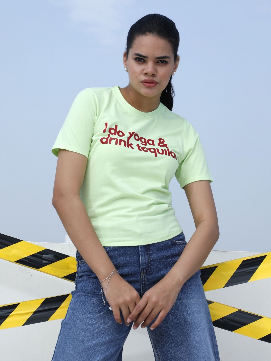 

Athena Unapologetic Women Typography Printed T-shirt, Green