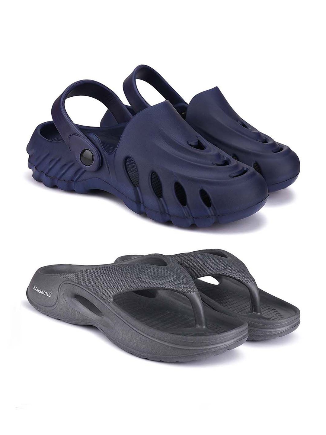 

BERSACHE Men Clogs, Navy blue