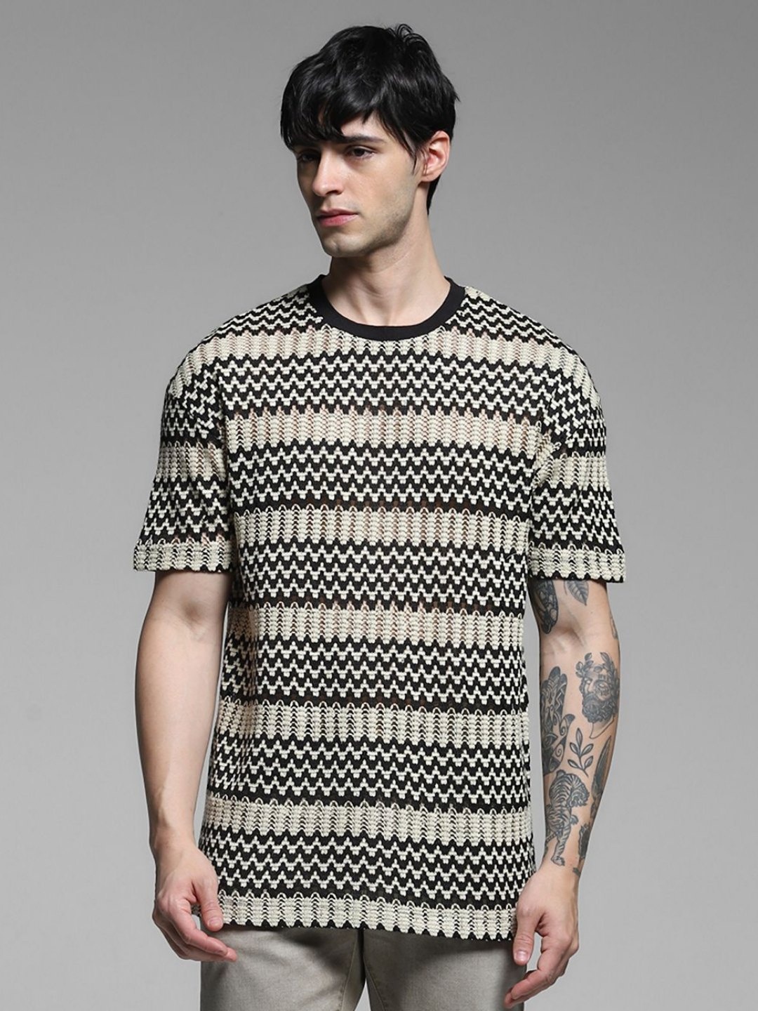 

Jack & Jones Men Striped Pockets T-shirt, Black