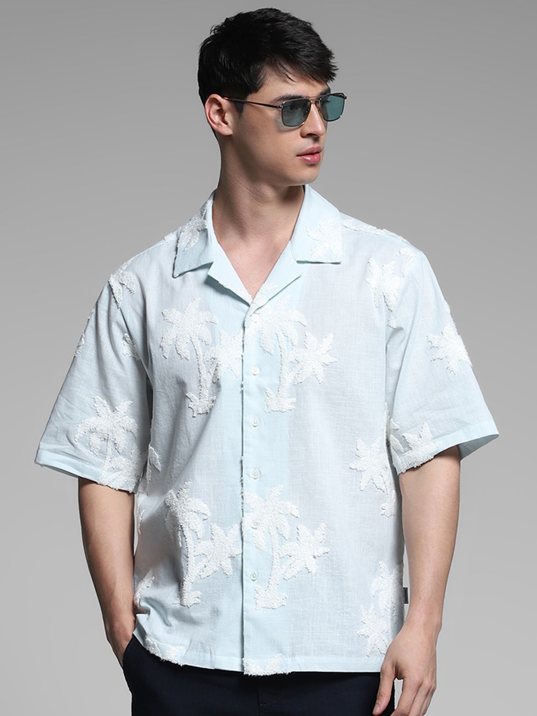 

Jack & Jones Men Floral Opaque Casual Shirt, Blue