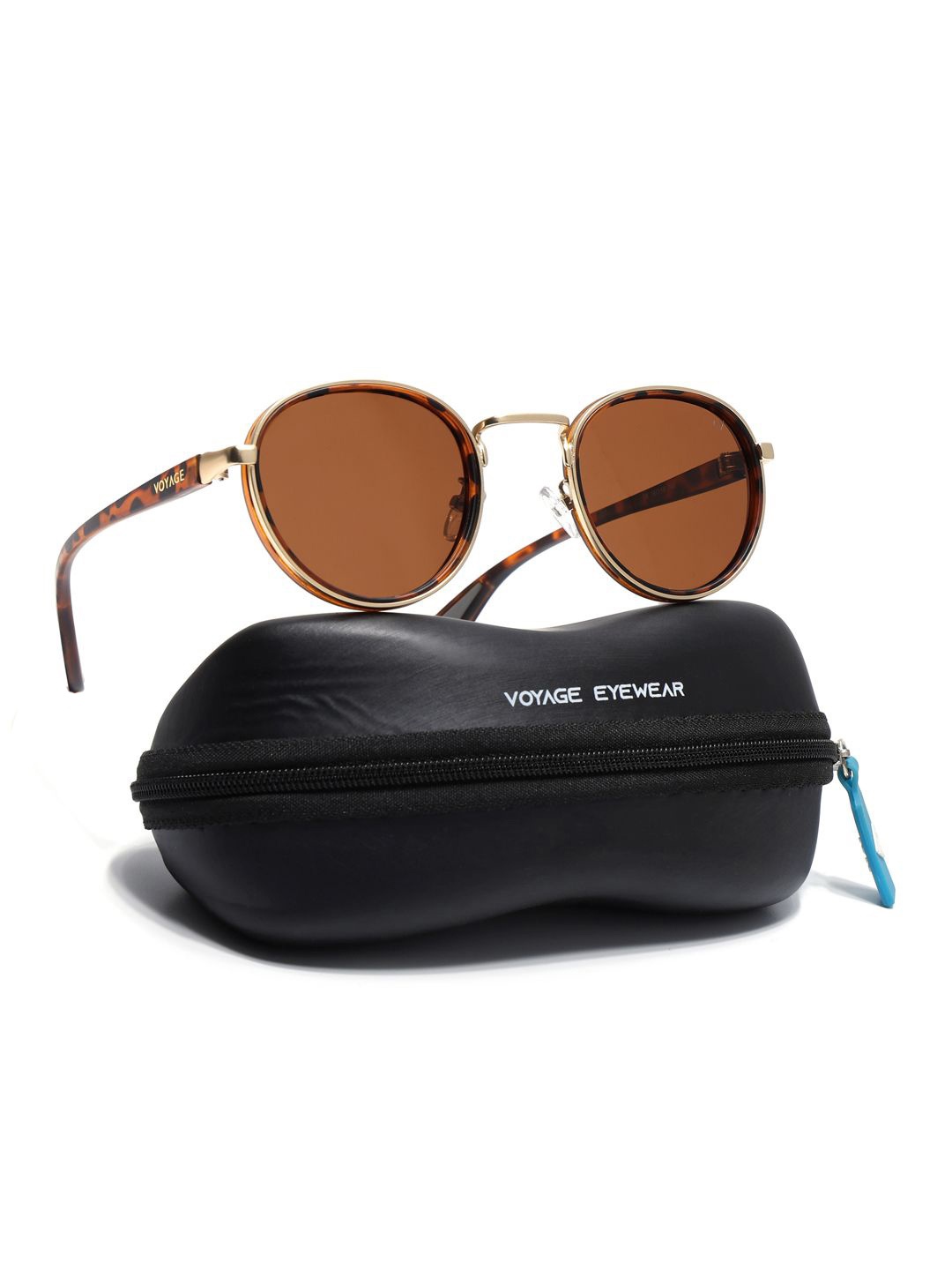 

Voyage Unisex Round Sunglasses with Polarised and UV Protected Lens, Brown