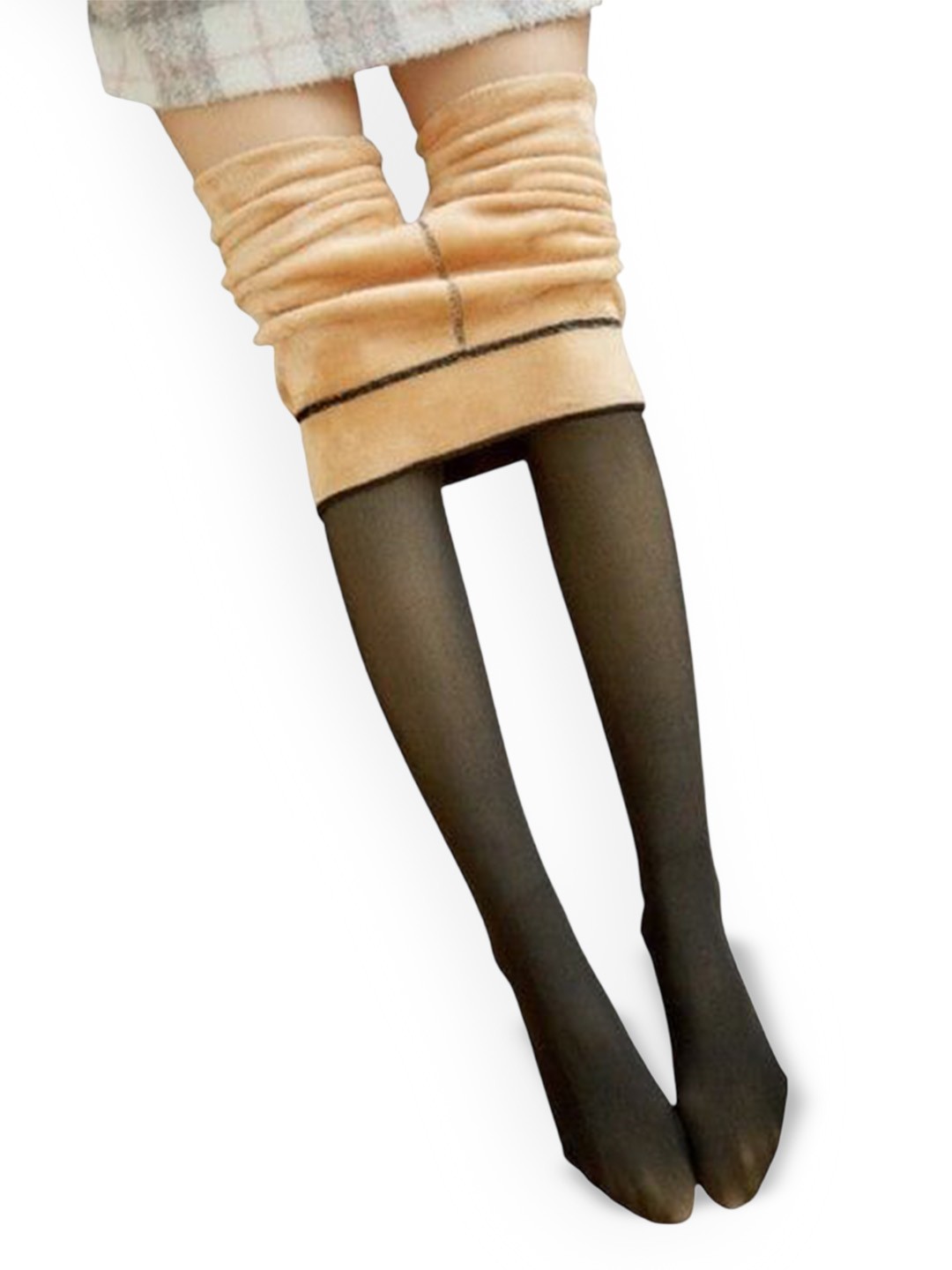 

FIRMED STRING Women Dual Tone Winter Warm Stockings, Black