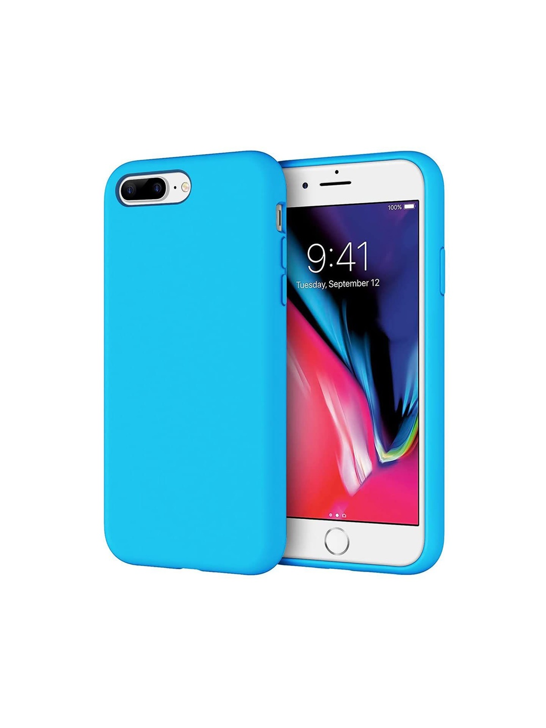 

LIRAMARK Solid Printed iPhone 8 plus Back Case Mobile Accessories, Blue
