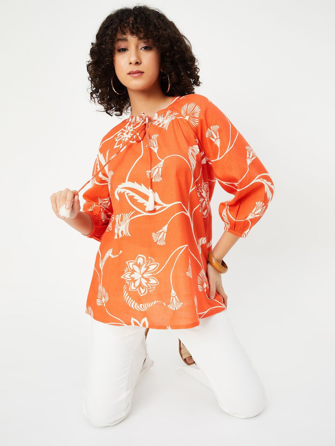 

max Printed Tunic, Orange