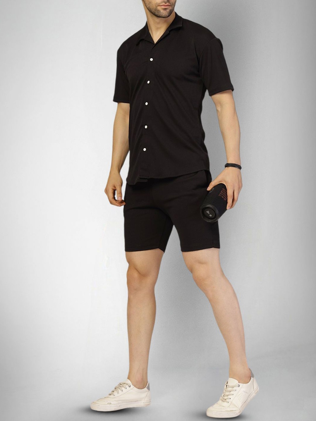 

SZN Shirt With Shorts Co-Ords, Black