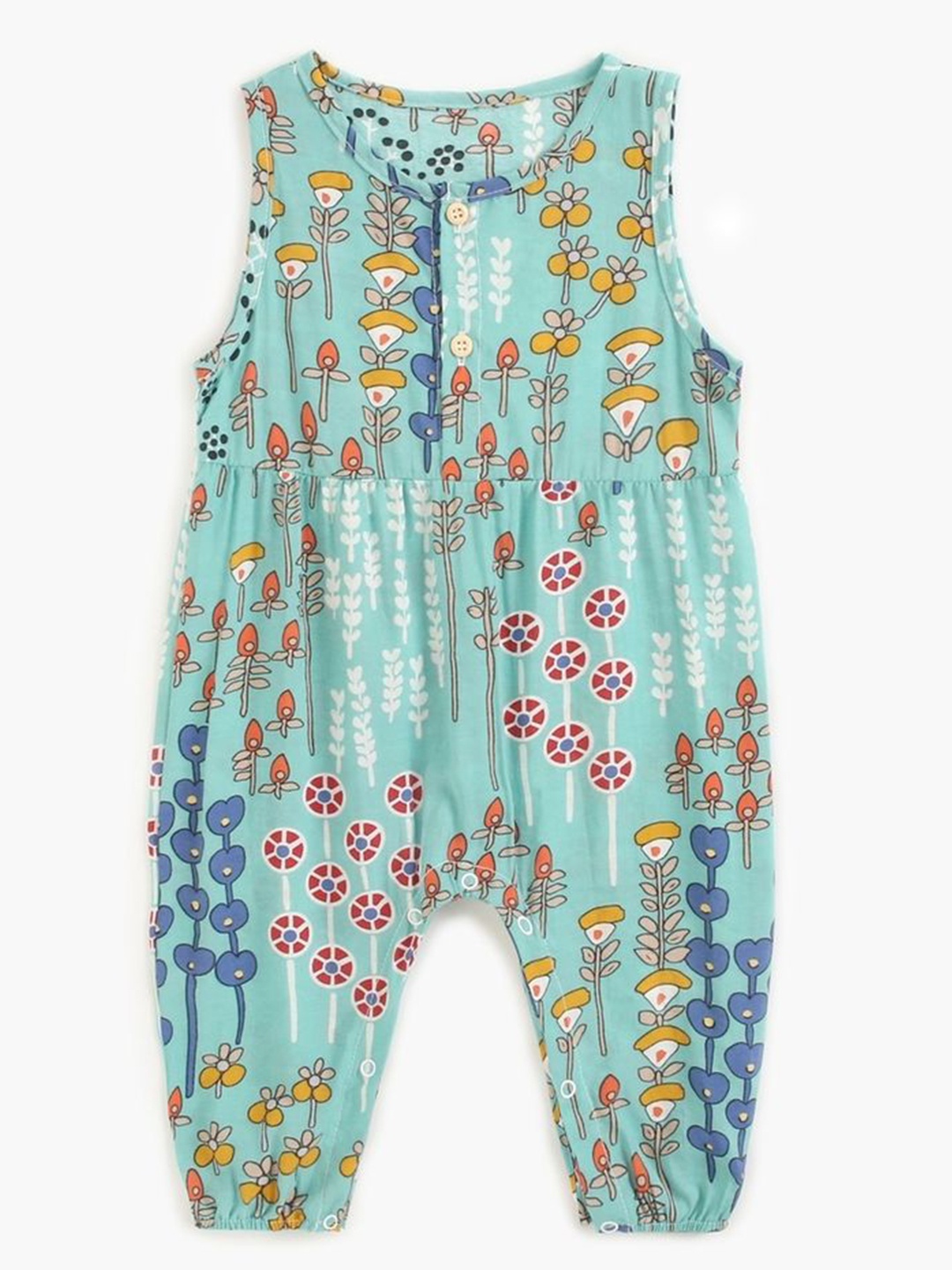 

LULU & SKY Girls Printed Basic Jumpsuit, Green