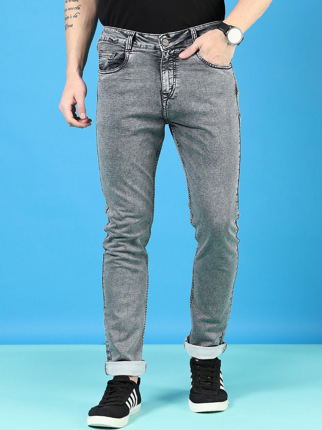 

V-Mart Men Light Fade Jeans, Grey