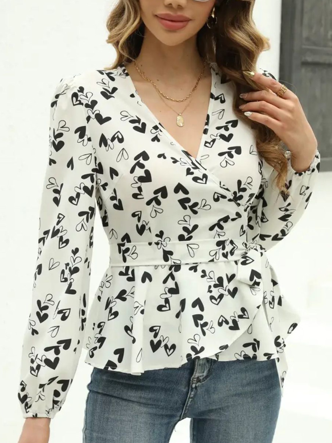 

Moda Rapido Print Georgette Top, White