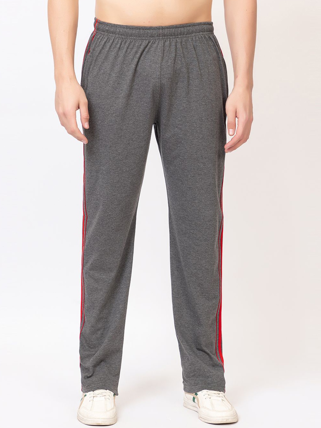 

SZN Men Cotton Mid Rise Track Pants, Charcoal