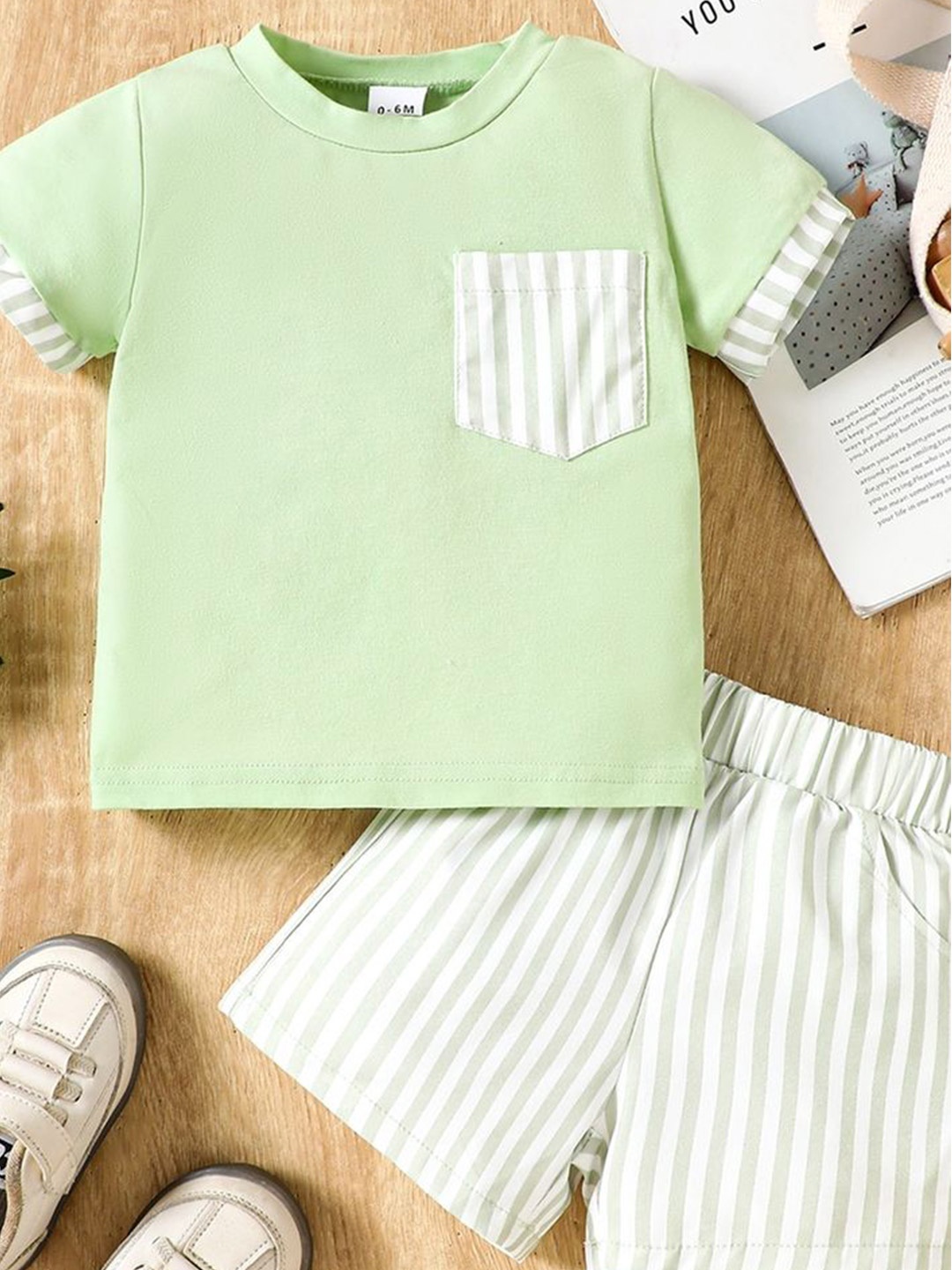 

LULU & SKY Boys T-shirt with Shorts, Green