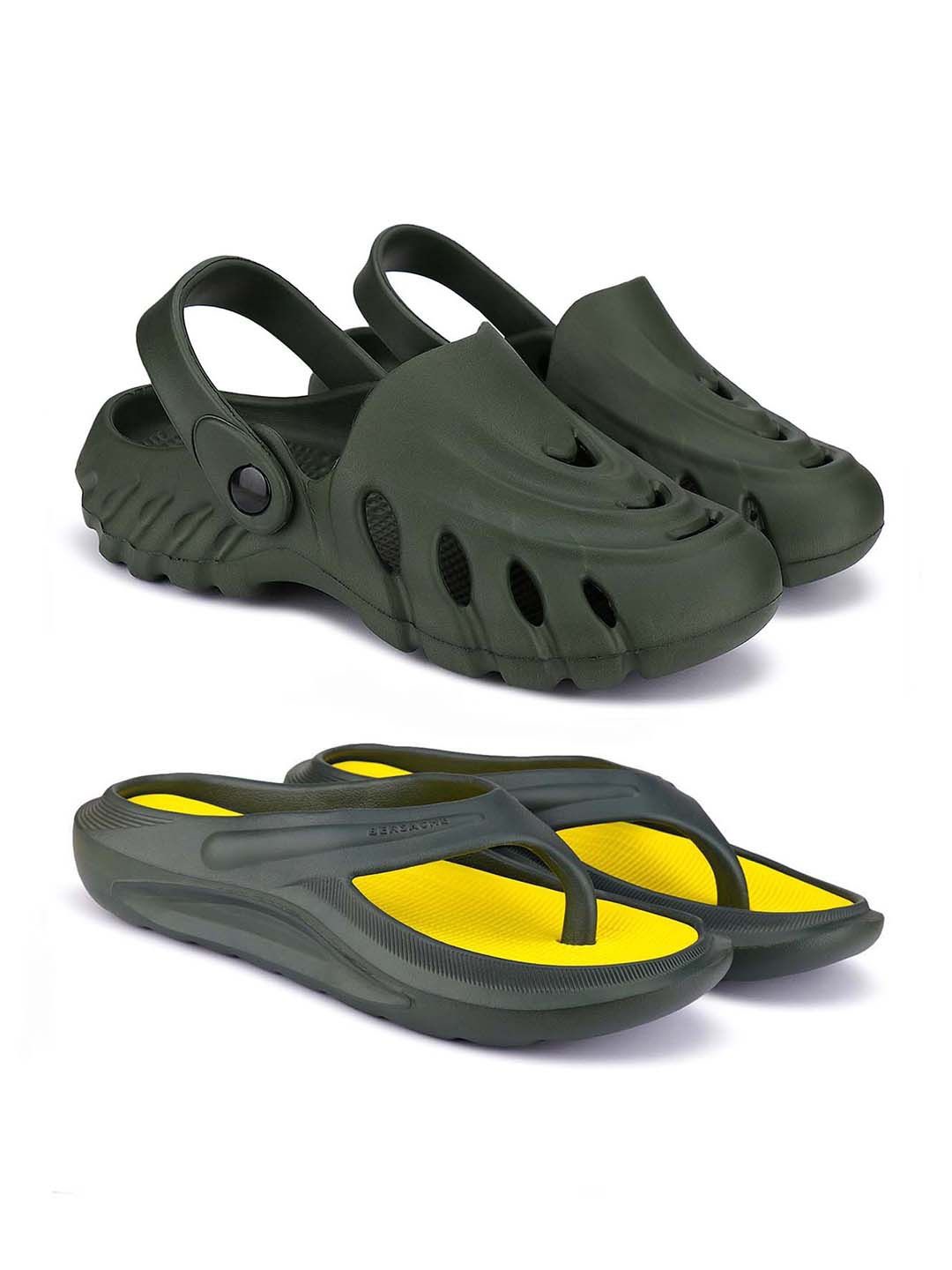 

BERSACHE Men Clogs, Green