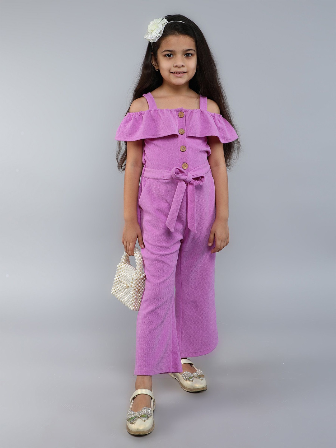 

ZACKBEE Girls Tencel Basic Jumpsuit, Purple