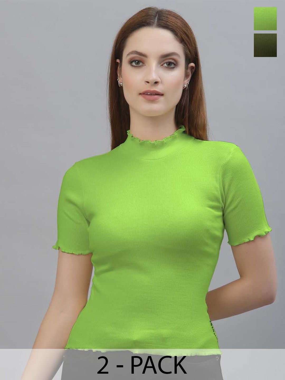 

Friskers Cotton Crop Top, Fluorescent green