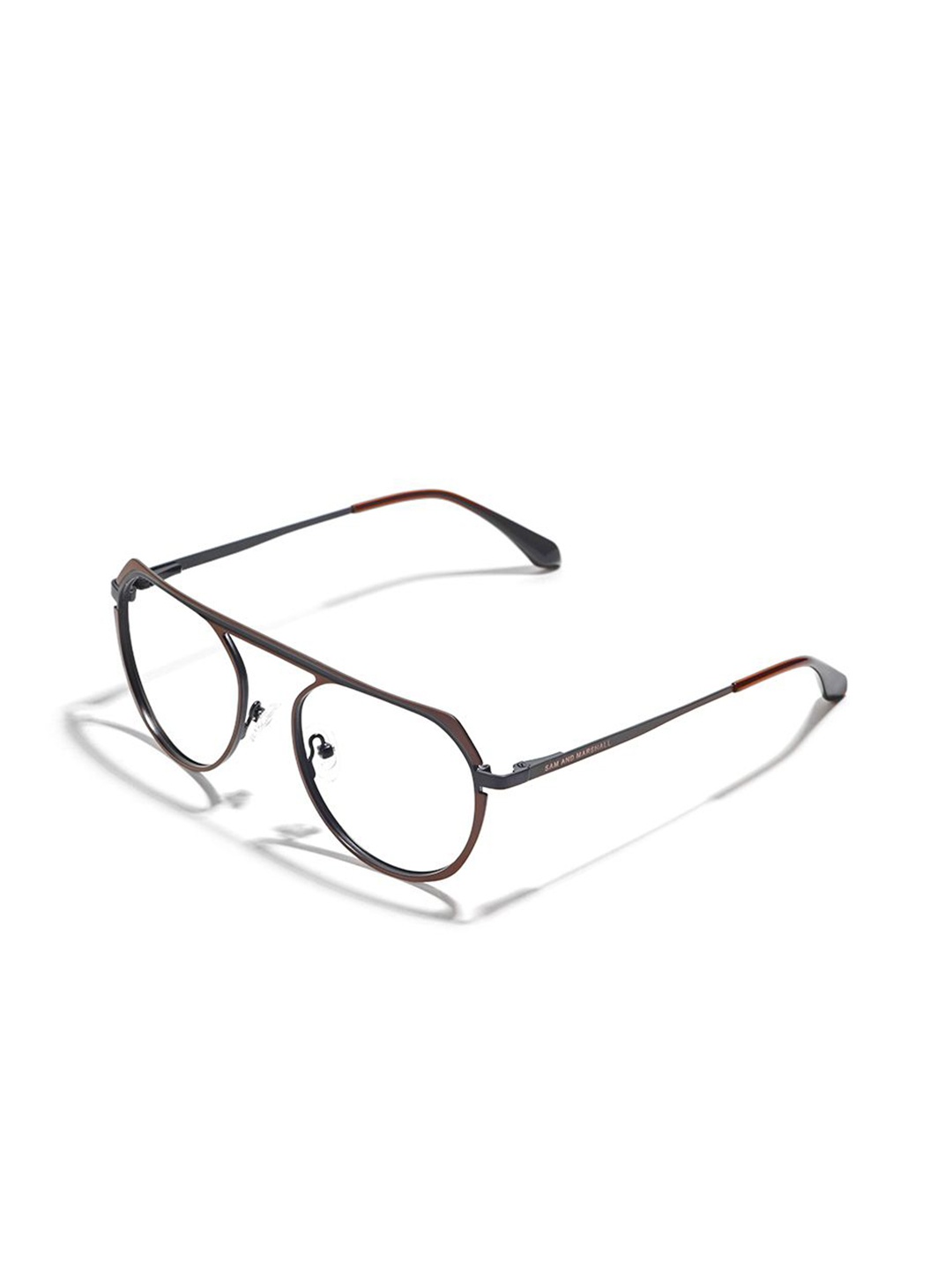

SAM & MARSHALL Unisex Full Rim Aviator Frames, Brown