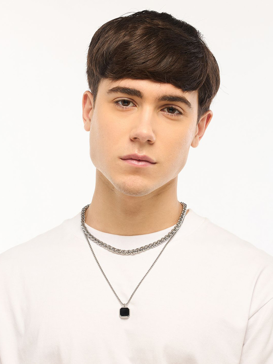 

WHITE LIES Men Silver-Plated Necklace