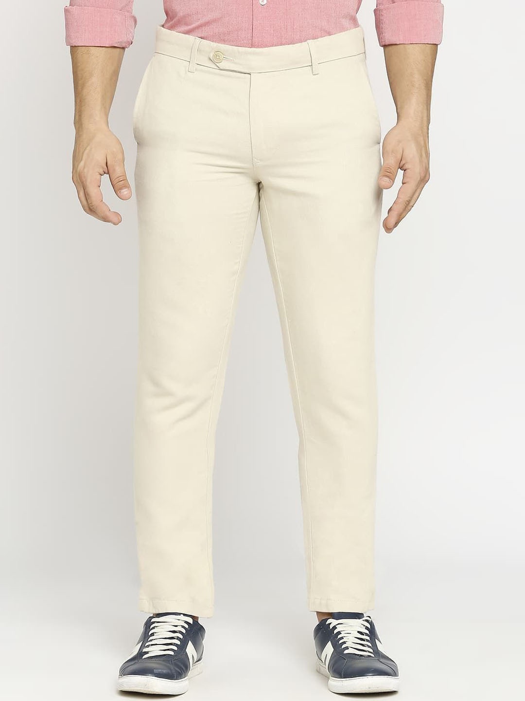 

Basics Men Tapered Fit Trousers, Beige