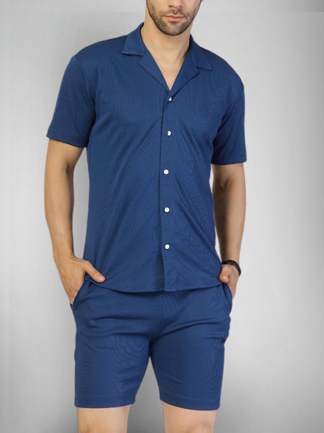 

SZN Shirt With Shorts Co-Ords, Blue