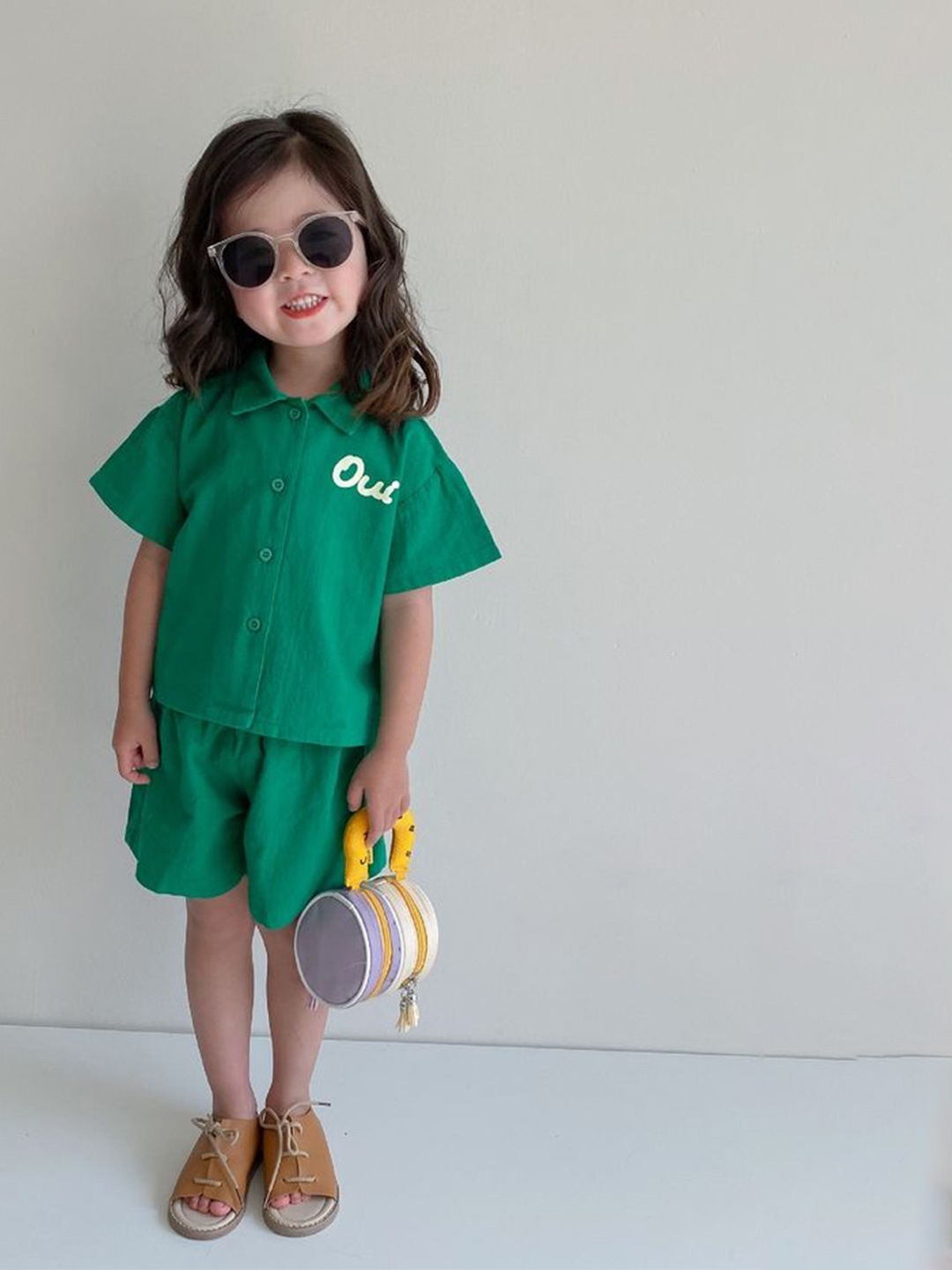 

LULU & SKY Girls Printed T-shirt with Shorts, Green