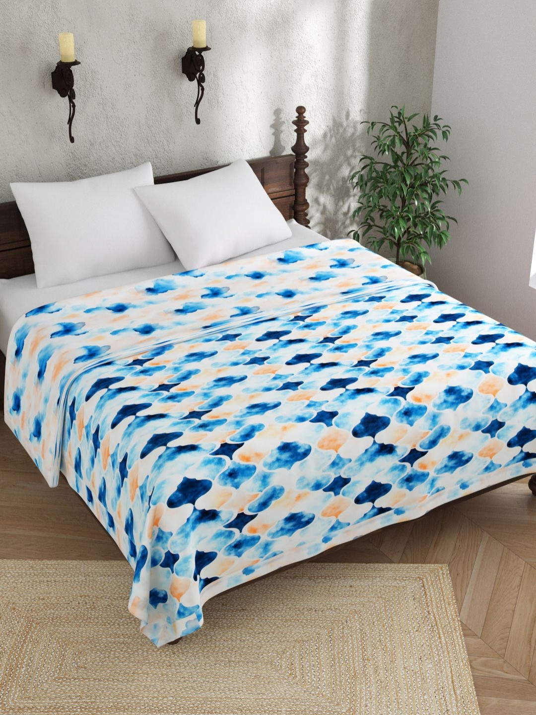 

EverHOME Multicoloured Ethnic Motifs AC Room 150 GSM Double Bed Dohar, Blue