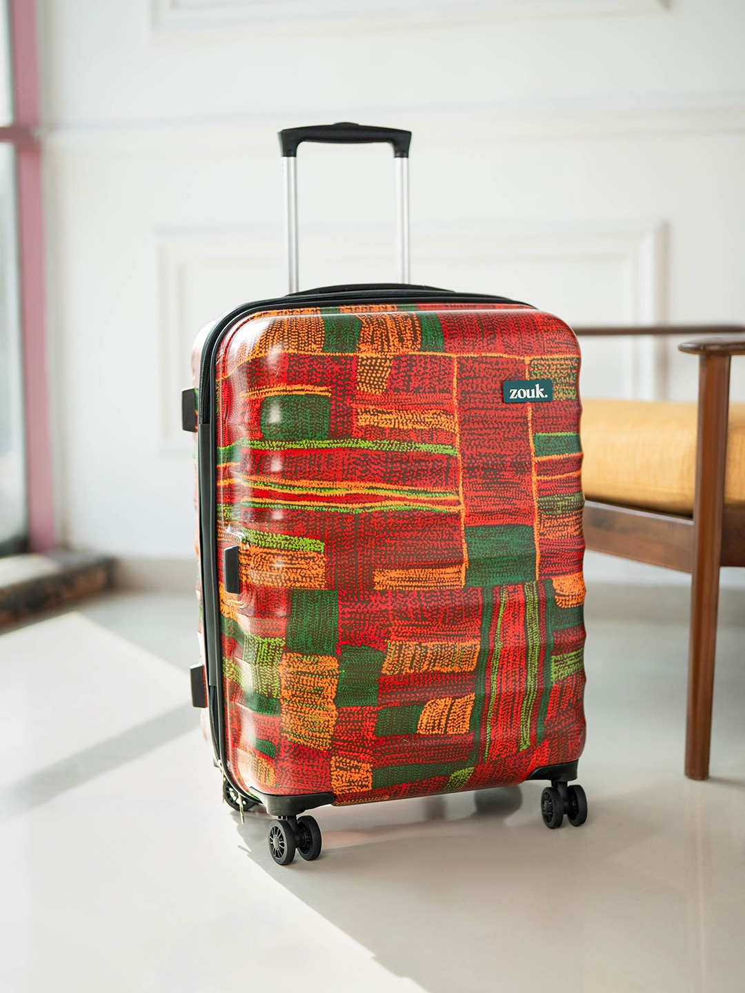 

ZOUK Indus Lattice Red Amorah Trolley Bag Medium