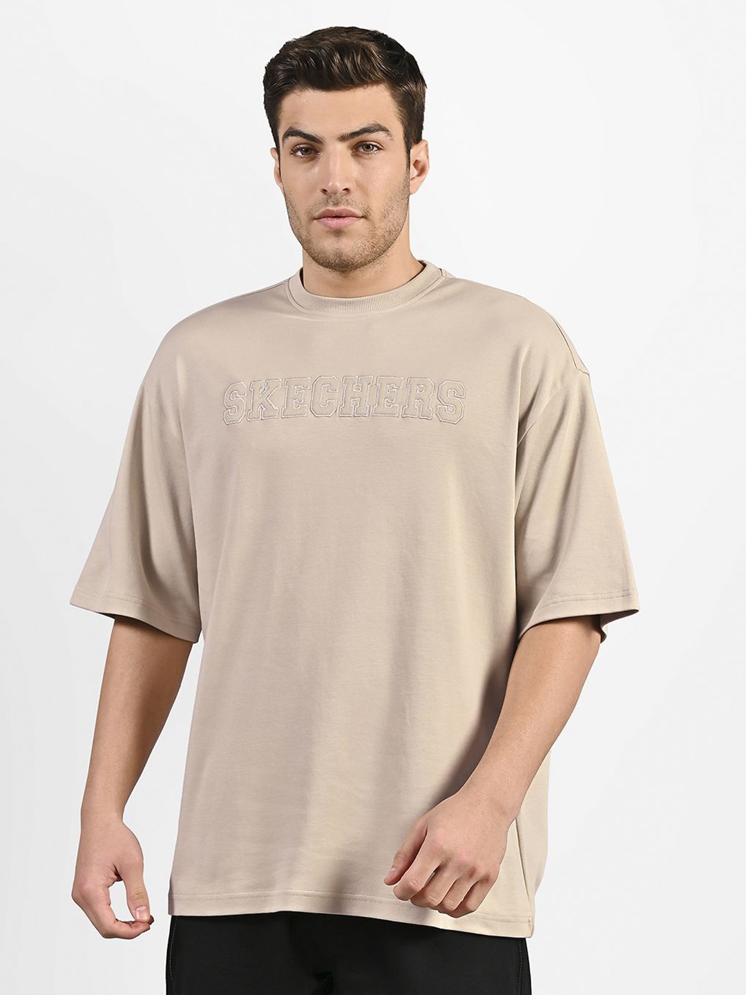 

Skechers Men Oversized Skechers T-Shirts, Beige