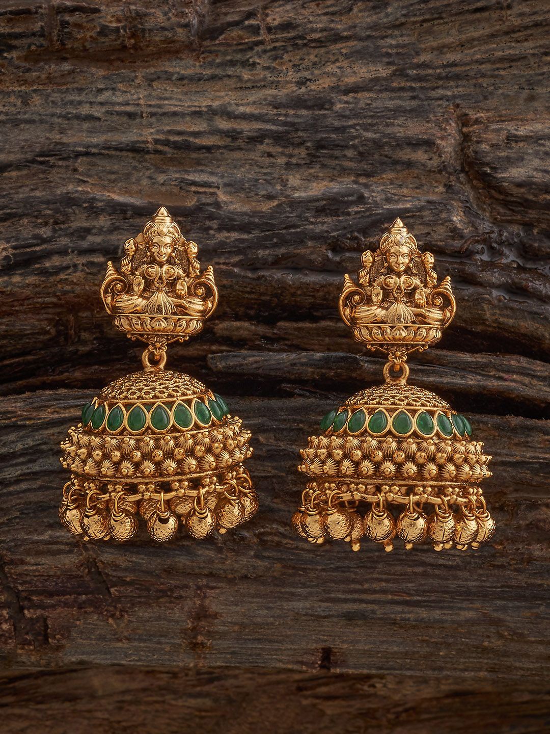 

Kushal's Fashion Jewellery Dome Shaped Jhumkas Earrings, Green