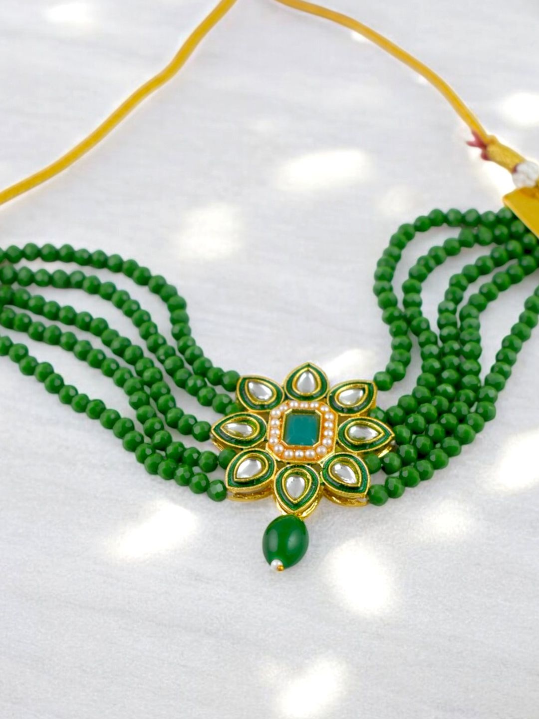 

TISHUL JEWELS Gold-Plated Stone & Beaded Jewellery Set