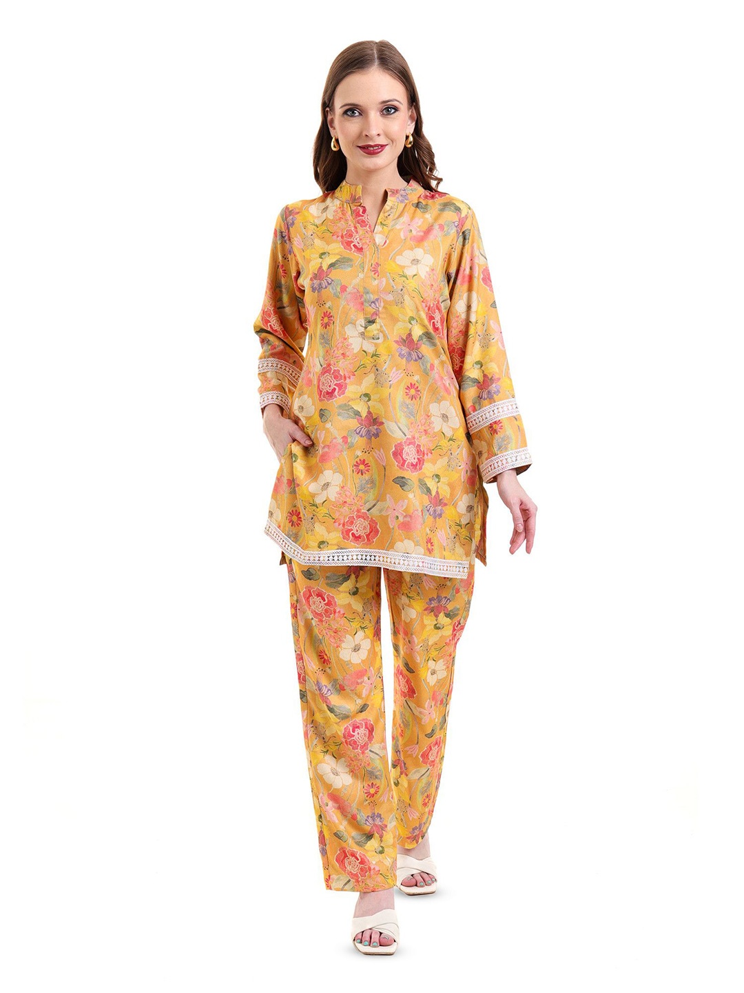 

INGRID Printed Tunic With Trouser Co-Ords, Yellow