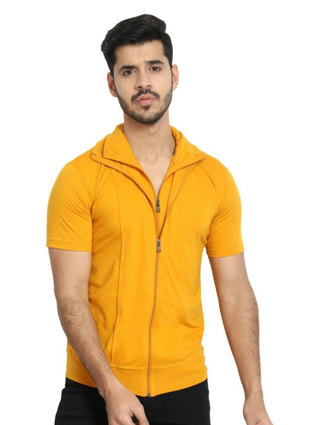 

Black Collection Men High Neck T-shirt, Mustard